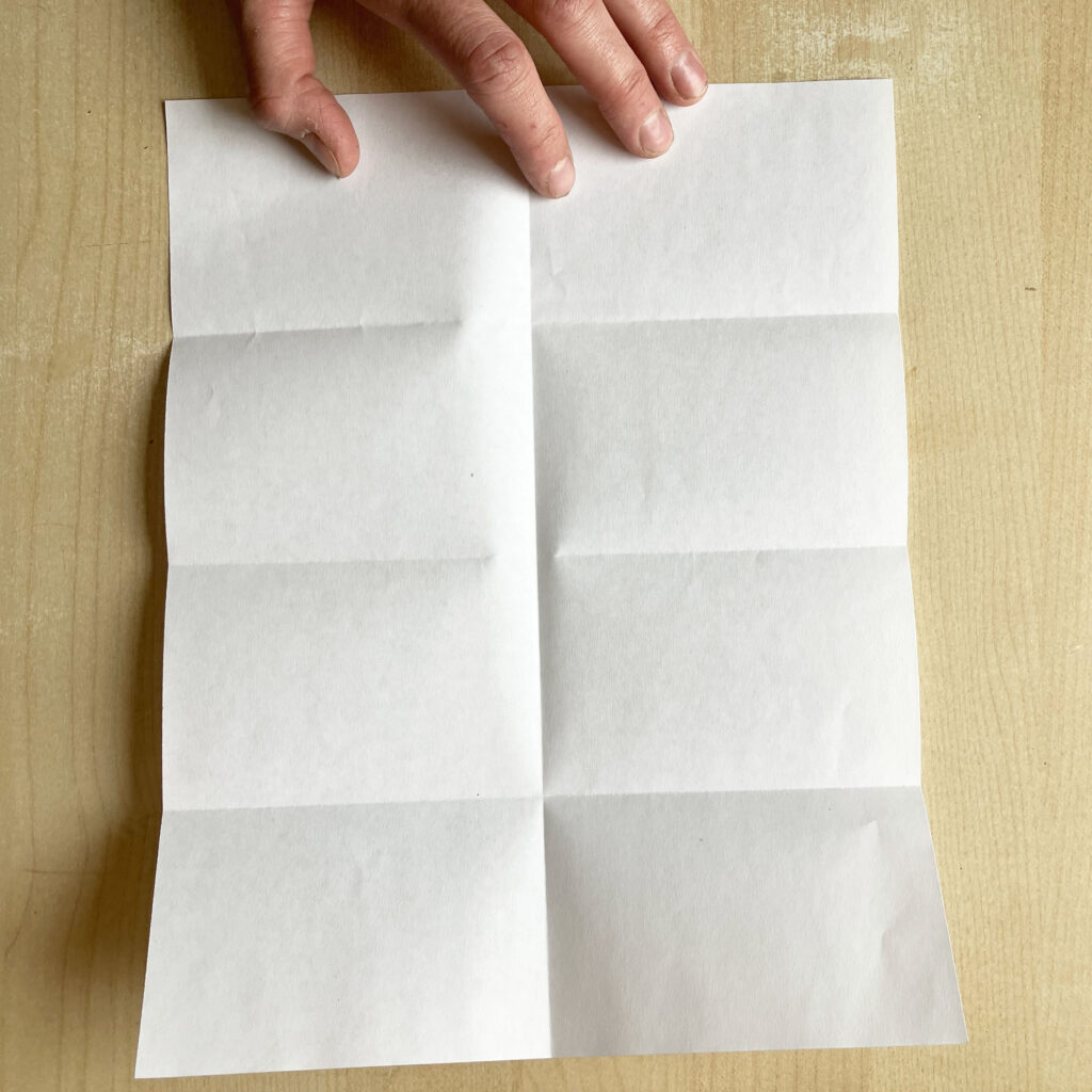 one-page zine folding instructions: 1